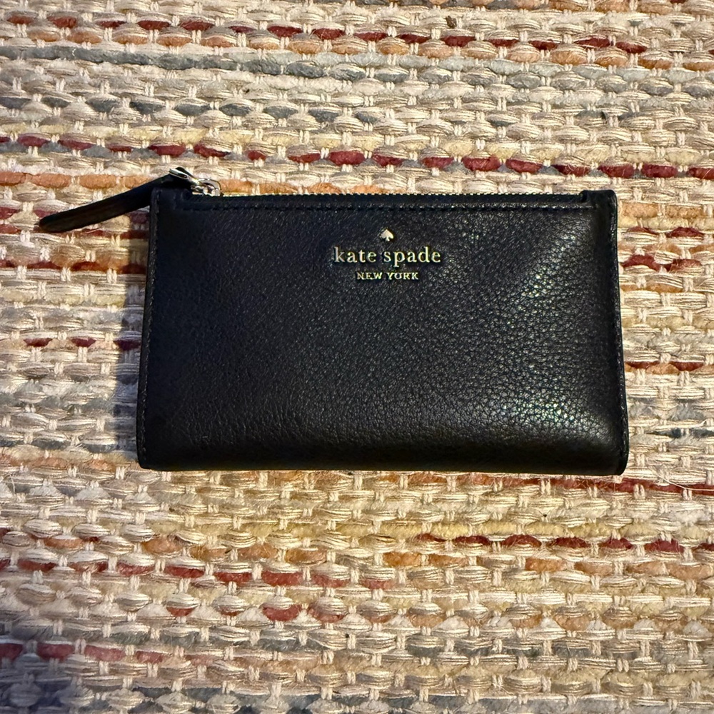 Kate Spade Black Leather Zip Pouch